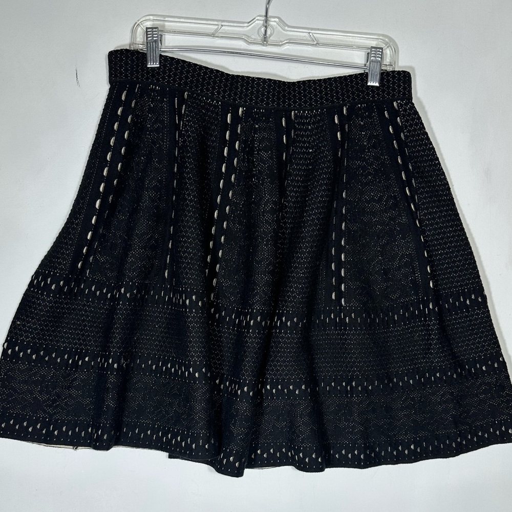 Max Studio Elegant Black Lace Skater Skirt